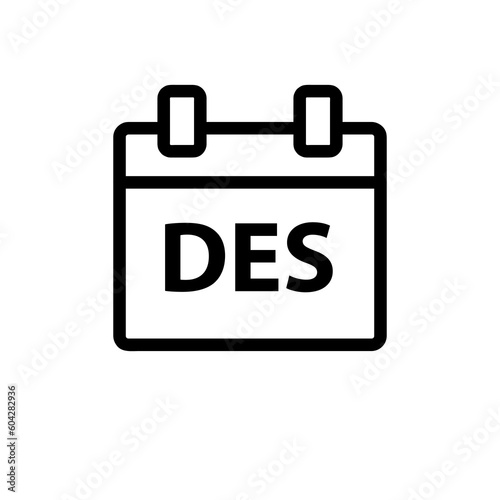 Vector icon calendar autumn month - December. Square sign of the season. Vector icon illustration..eps