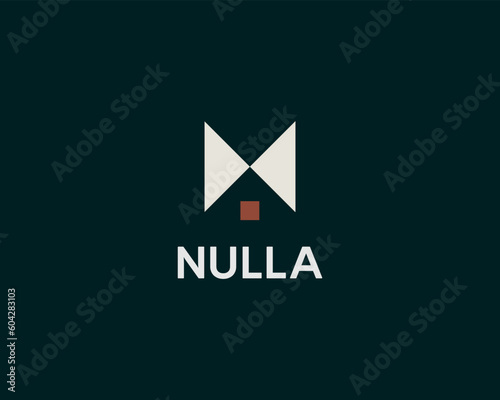 Abstract bowtie logo. Home house icon. Universal construction real estate symbol. Vector illustration.
