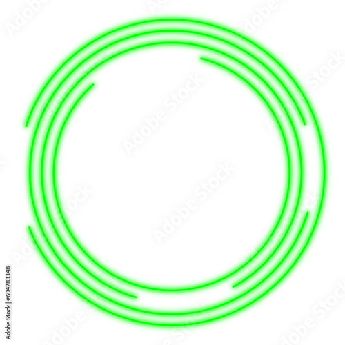 Broken Green Circles with Glow Effect. Can be used as a Text Frame.
