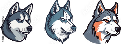 Cute husky dog illustration