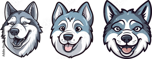 Cute husky dog illustration