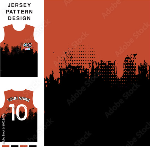 Abstract halftone concept vector jersey pattern template for printing or sublimation sports uniforms football volleyball basketball e-sports cycling and fishing Free Vector.