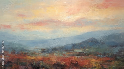 Wallpaper Mural  Impressionism style landscape painting, abstract art, digital illustration, Generative AI Torontodigital.ca