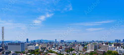 博多 市街 の パノラマビュー 【 九州 福岡市 の 都市風景 】