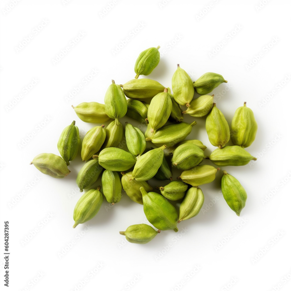 green cardamom spice seed isolated image on white background green cardamom spice seed isolated image on white background
