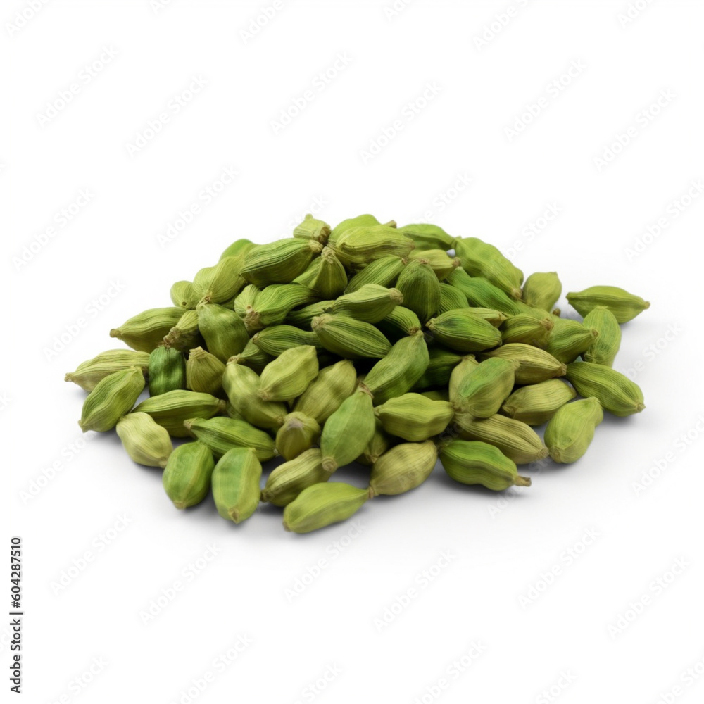 green cardamom spice seed isolated image on white background green cardamom spice seed isolated image on white background