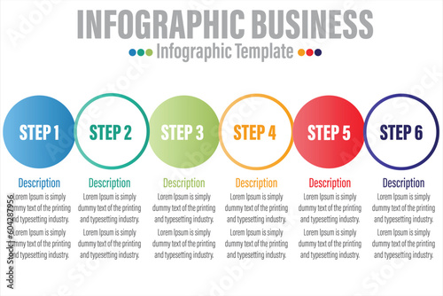 Timeline 6 Steps  six 6 option shape table chart elements with steps road map options milestone timeline processes or workflow.Business data visualization.Creative step infographic template for presen