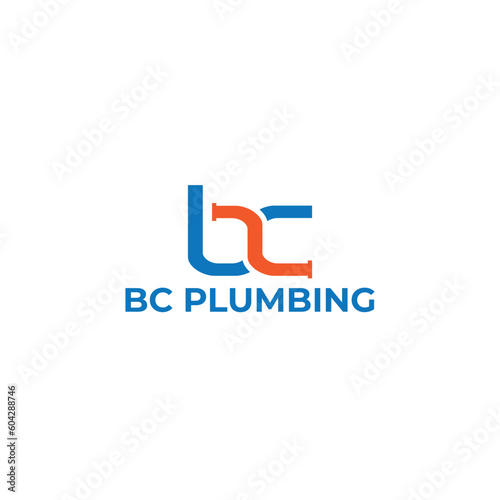 Vector BC letter plumbing logo design template