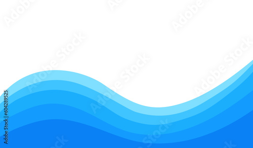 Blue Wave Water Element Vector Background Curve Border Frame Wallpaper Presentation Education Business Design Ocean Sea Layers Overlap Gradient Flat Normal Simple © Suttiporn