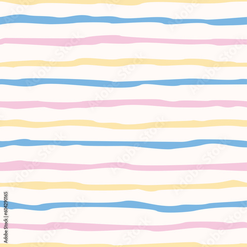 abstract hand drawn stripe seamless pattern vector, cute stripe background with pastel color