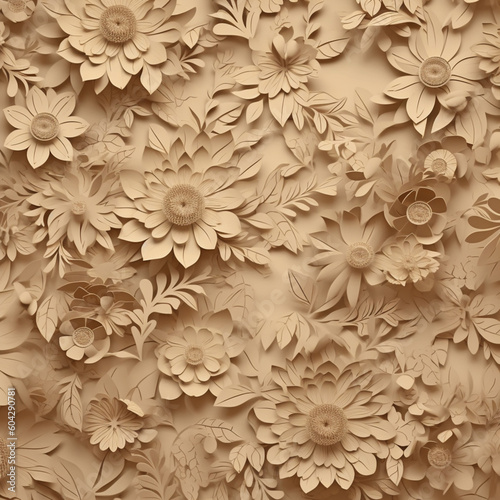 Floral pattern beige
