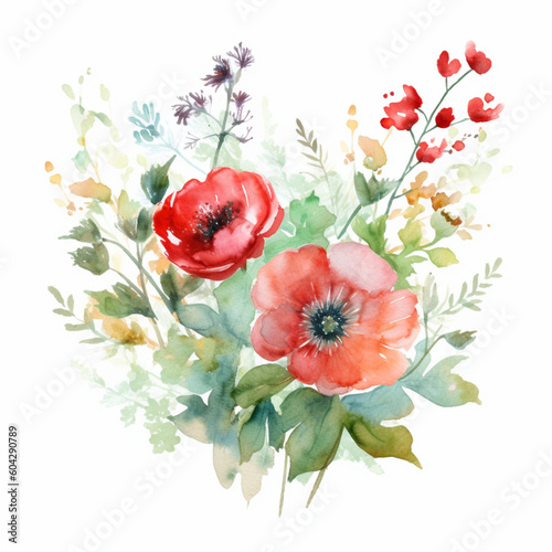 Flowers on white background