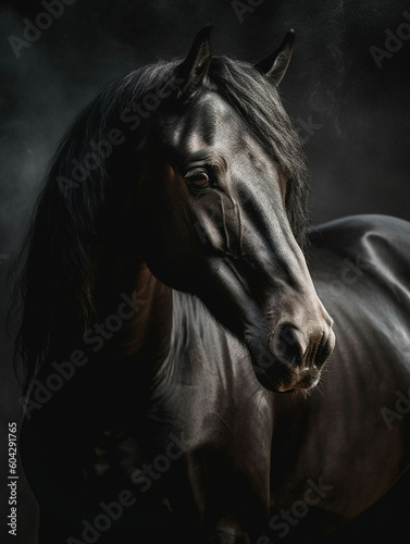black horse portrait © memoona
