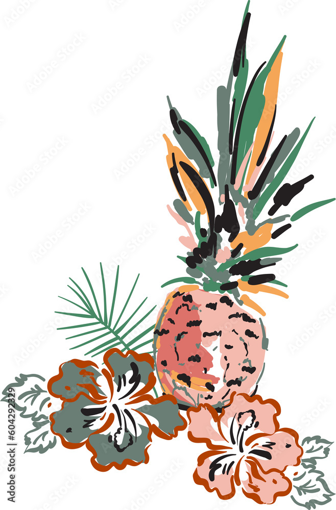Fototapeta premium Summer island beach Vibes element