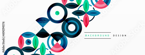 Colorful circles abstract background. Hi-tech design for wallpaper, banner, background, landing page, wall art, invitation, prints, posters © antishock