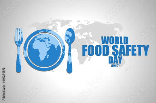 World food safety day june 7 vector illustration, suitable for web banner poster or card