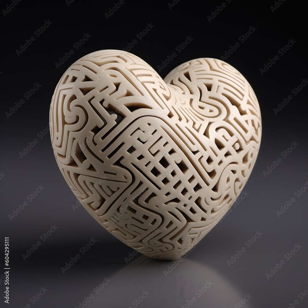 Maze-Like Structure of a Porcelain Heart