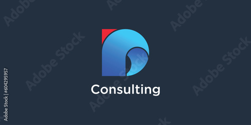 Financial consulting business logo with initial d icon vector