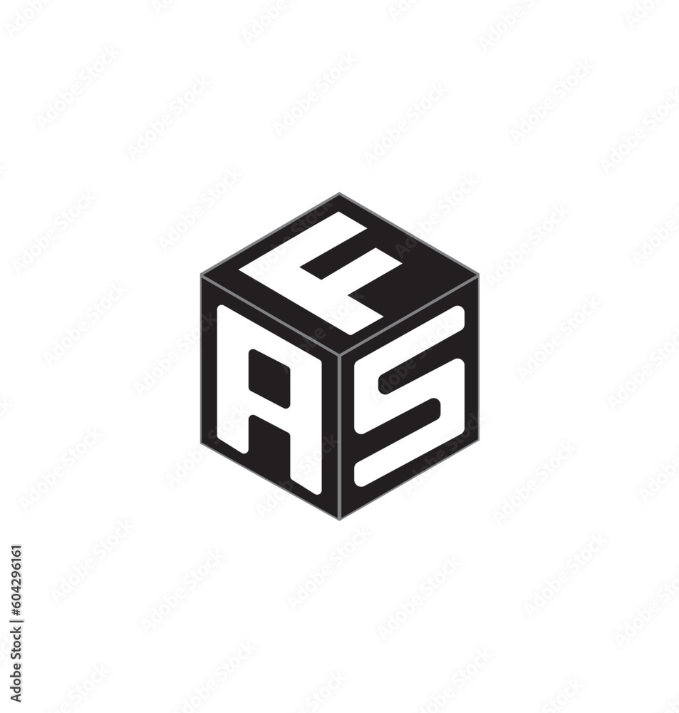 These vectors are cube letter logo design in black and white background.