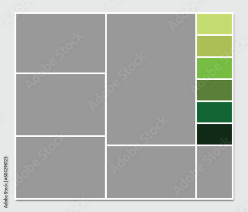 Photo collage Moodboard template in Green colors with photos