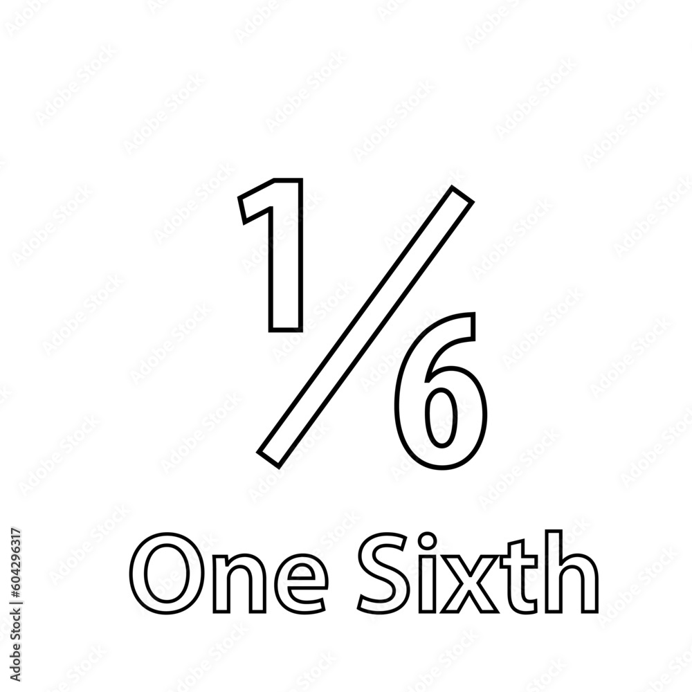 One Sixth icon vector logo design template One Sixth icon vector logo design template
