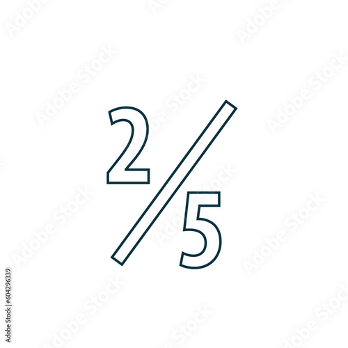 Two fifths icon vector logo design template