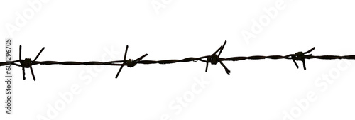 barbed wire isolated on white