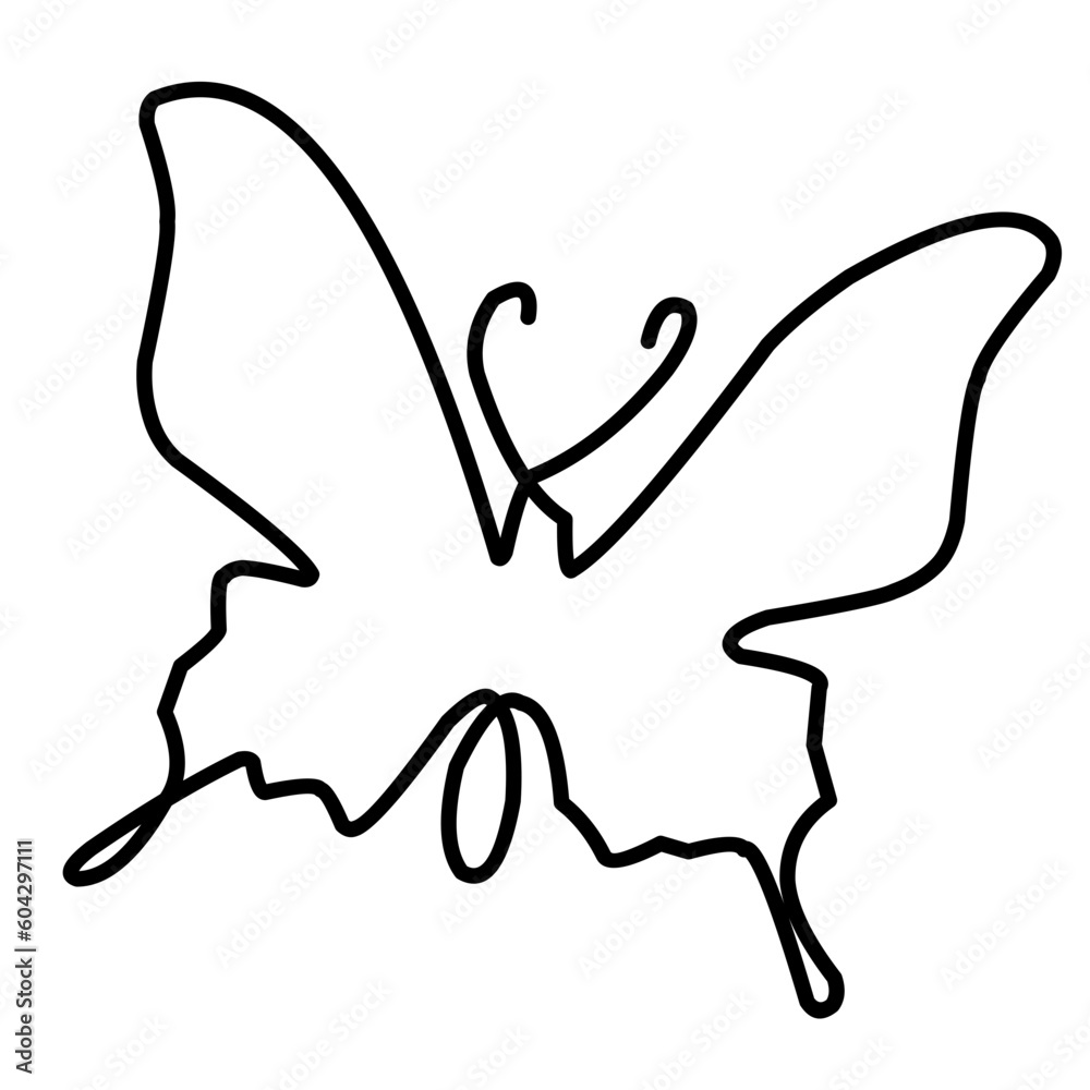 Butterfly continuous line drawing elements set isolated on white background. Vector illustration. Butterfly continuous line drawing elements set isolated on white background. Vector illustration.