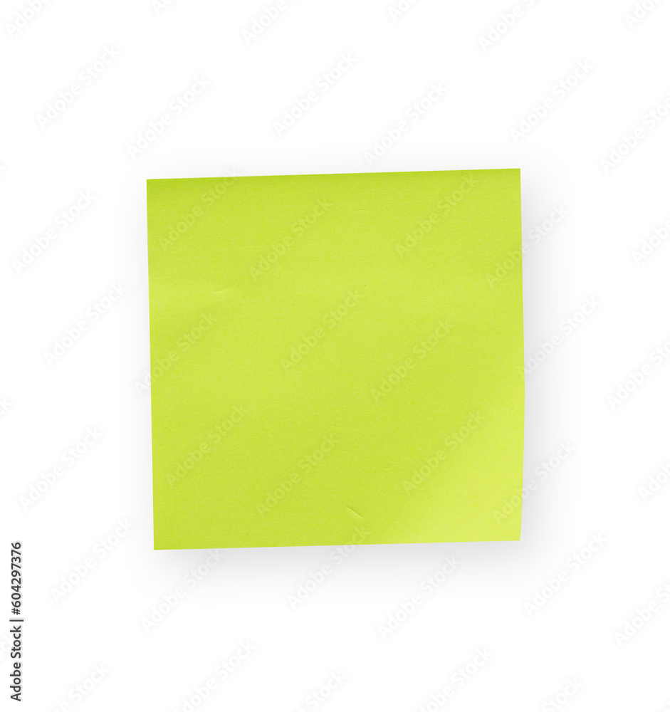 Green note paper isolated. Blank post paper copy space Green note paper isolated. Blank post paper copy space