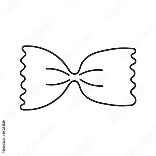 Vector illustration of Farfalle pasta in doodle style