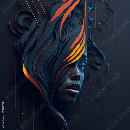 Abstract girl face background