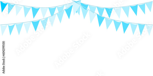 The nice and sweet blue color of garland, bunting flags. Banner background. Baby boy mother's day, father's day, party, greeting, party, baby boy, birthday, winter, October fest concepts.