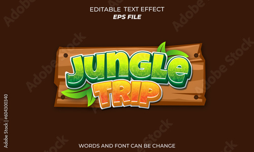 jungle  text effect, font editable, typography, 3d text 