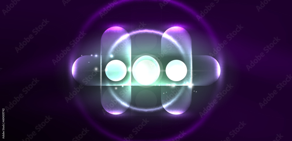 Abstract glowing neon light techno circles background Abstract glowing neon light techno circles background