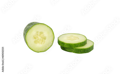 slice of cucumber isolated element