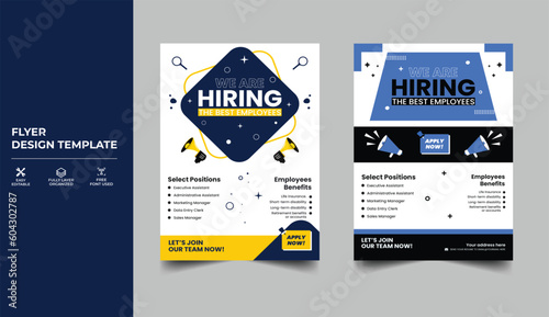 Job Hiring Job flyer design, Job offer leaflet template, we are hiring flyer & poster design template