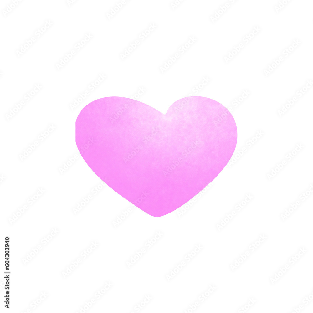 pink heart isolated on white background ,A bright heart represent love in every festivel.