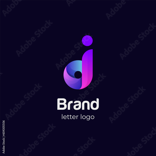 initial letter di lowercase logo icon design for brand technology