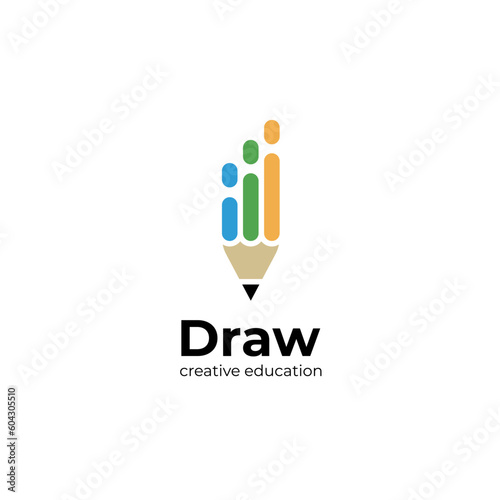 pencil icon or logo design element symbol, pencil digital technology logo illustration