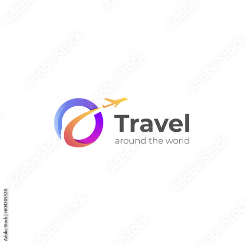 Air travel logo icon design with airplane element for travel agency, transport, logistics delivery logo design