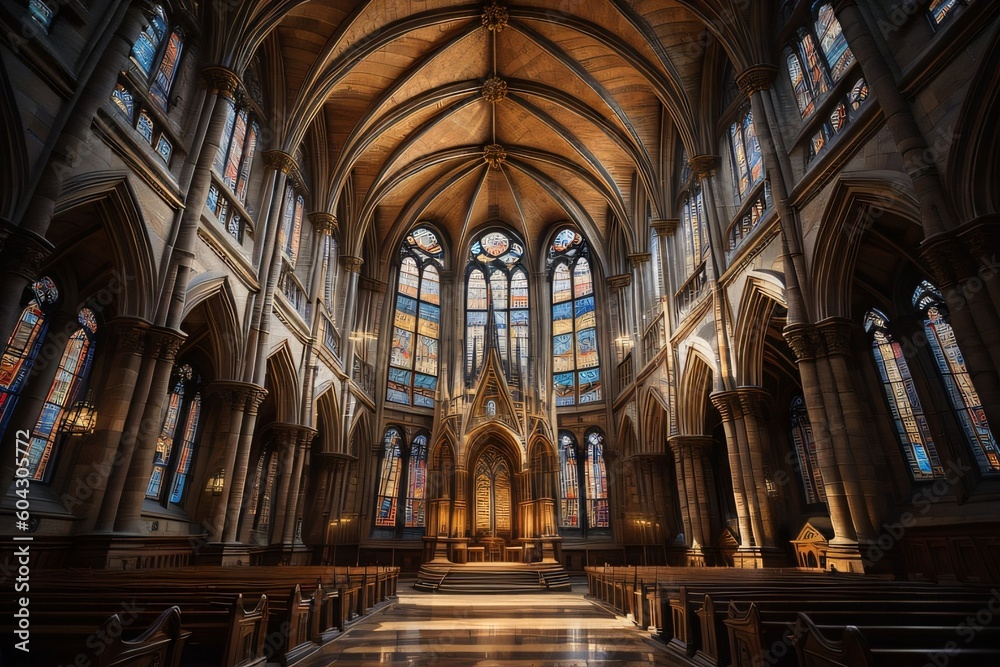 Ai generated interior of a Church