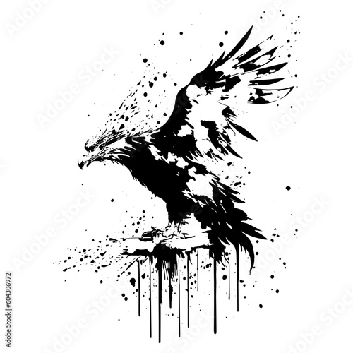 Eagle Splatter Silhouette Illustration Art Design