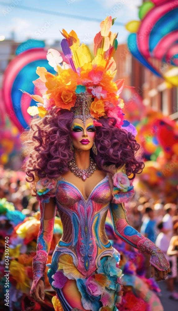 LGBT community concept celebrating the diversity at the pride month. Generative AI illustrations LGBT community concept celebrating the diversity at the pride month. Generative AI illustrations
