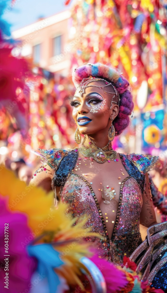 LGBT community concept celebrating the diversity at the pride month. Generative AI illustrations LGBT community concept celebrating the diversity at the pride month. Generative AI illustrations