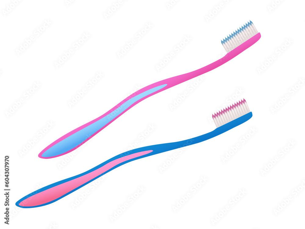 Teeth and toothbrush dental care every day hygiene concept banner. Dentistry health care teeth checkup and cleaning oral procedures with two tooth brushes. Teeth and toothbrush dental care every day hygiene concept banner. Dentistry health care teeth checkup and cleaning oral procedures with two tooth brushes.