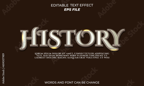  history text effect, font editable, typography, 3d text 