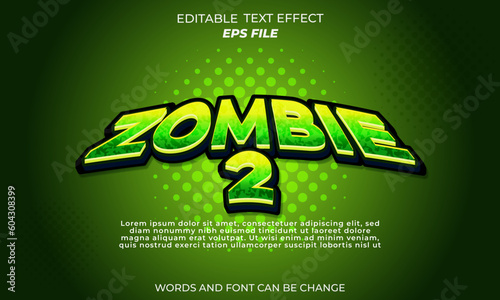  zombie text effect  font editable  typography  3d text 