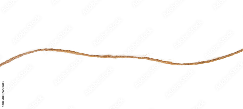 Thread burlap isolate on white background. Selective focus. Old.