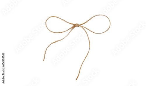 Canvastavla Thread burlap isolate on white background. Selective focus. Old.