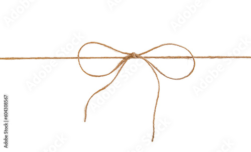 Thread burlap isolate on white background. Selective focus. Old.